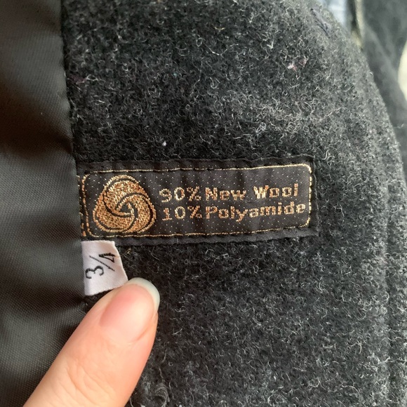 New Wool Pea Coat Vintage England Bomber Button Down Black Jacket - Picture 16 of 16